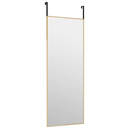 vidaXL Deurspiegel 30x80 cm glas en aluminium goudkleurig