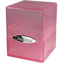 Deckbox Satin Cube Glitter Roze