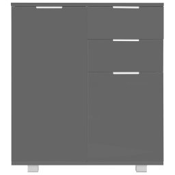 vidaXL Dressoir 71x35x80 cm spaanplaat hoogglans grijs