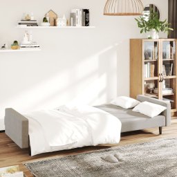 vidaXL Slaapbank 2-zits fluweel lichtgrijs