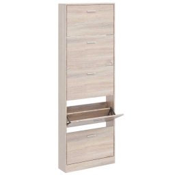 vidaXL Schoenenkast hout met 5 opbergvakken eiken-look