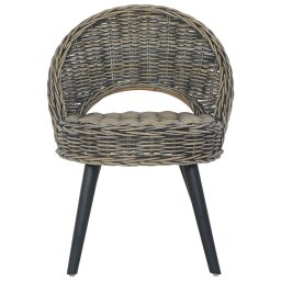 vidaXL Fauteuil kubu rattan zwart