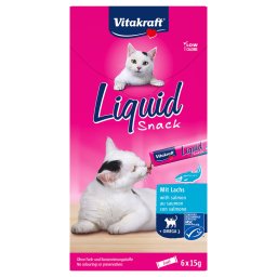 6x15g Cat Liquid- met Zalm + Omega 3 Vitakraft Kattensnacks