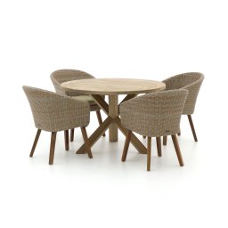 + 15% kassakorting | Intenso Tropea/ROUGH-Y ø 120cm dining tuinset 5-delig - Laagste prijsgarantie!