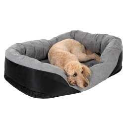 Maat L Hondenbank Lazy L115 x B70 x H32 cm Grijs/Zwart