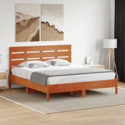 vidaXL Hoofdbord 180 cm massief grenenhout wasbruin