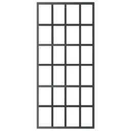 vidaXL Schuifdeur 90x205 cm ESG-glas en aluminium zwart