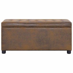 vidaXL Opberghocker 87,5 cm kunstsuède bruin