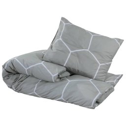 vidaXL Dekbedovertrekset 200x200 cm katoen grijs en wit
