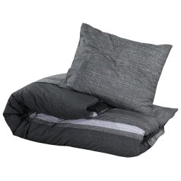 vidaXL Dekbedovertrekset 225x220 cm katoen donkergrijs en zwart