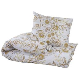 vidaXL Dekbedovertrekset 200x220 cm katoen wit en bruin