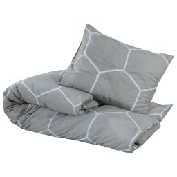 vidaXL Dekbedovertrekset 220x240 cm katoen grijs en wit