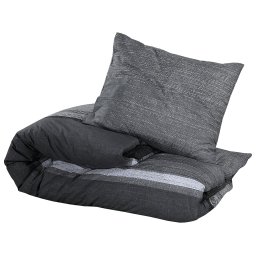 vidaXL Dekbedovertrekset 200x200 cm katoen donkergrijs en zwart