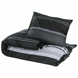 vidaXL Dekbedovertrekset 200x200 cm katoen zwart gestreept