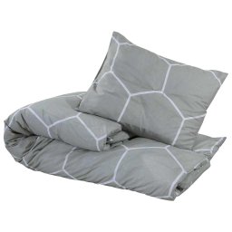vidaXL Dekbedovertrekset 140x200 cm katoen grijs en wit