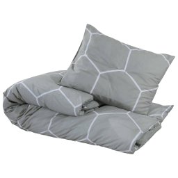 vidaXL Dekbedovertrekset 200x200 cm katoen grijs en wit