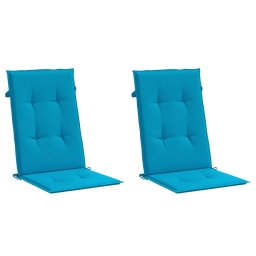 vidaXL Tuinstoelkussens 2 st hoge rug 120x50x3 cm stof blauw