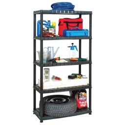 vidaXL Opbergrek 5-laags 85x40x185 cm kunststof zwart