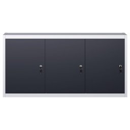 vidaXL Gereedschapskast voor aan de wand metaal grijs en zwart