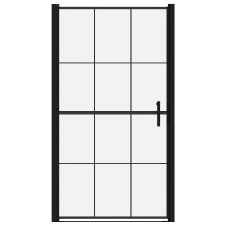 vidaXL Douchedeur 100x178 cm gehard glas zwart