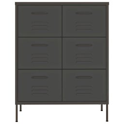 vidaXL Ladekast 80x35x101,5 cm staal antracietkleurig
