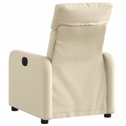 vidaXL Fauteuil verstelbaar stof crèmekleurig