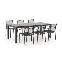 + 15% kassakorting | Apple Bee Hawaii/Menzano 220cm dining tuinset 7-delig stapelbaar - Laagste prijsgarantie!