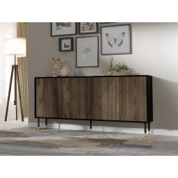 Dressoir WOODKID 4 deuren catania eik/zwart
