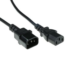 ACT AK5121 230V Aansluitkabel C13/C14 Zwart - 7 meter
