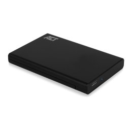 ACT AC1225 2.5" SATA Harde Schijf Behuizing | Schroefloos | USB-C 3.2 Gen2 | 10Gbps | Zwart
