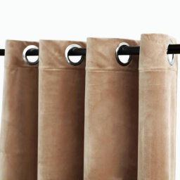 vidaXL Gordijn verduisterend met ringen 2 st 140x245 cm fluweel beige