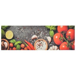 vidaXL Keukenmat wasbaar groenteprint 60x180 cm fluweel