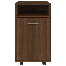 vidaXL Bijzetkast met wielen 33x38x60 cm bewerkt hout bruineikenkleur
