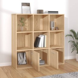 vidaXL Boekenkast 98x30x98 cm bewerkt hout sonoma eikenkleurig