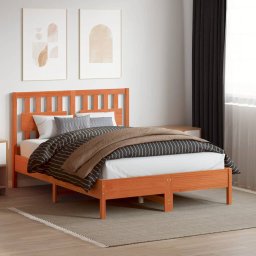 vidaXL Hoofdbord 135 cm massief grenenhout wasbruin