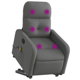 vidaXL Sta-op-massagestoel verstelbaar stof donkergrijs