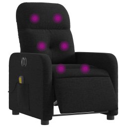 vidaXL Massagestoel elektrisch verstelbaar stof zwart