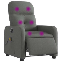 vidaXL Massagestoel elektrisch verstelbaar stof donkergrijs