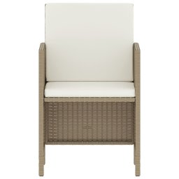 vidaXL 6-delige Tuinset met kussens poly rattan beige