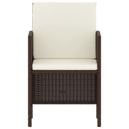 vidaXL 6-delige Tuinset met kussens poly rattan bruin