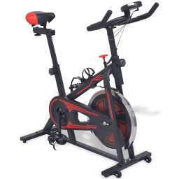 vidaXL Hometrainer met hartslagsensoren zwart en rood
