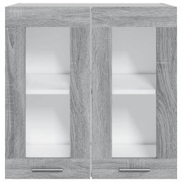 vidaXL Vitrinekast hangend Lyon 60x31x60 cm bewerkt hout grijs sonoma eiken