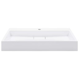 vidaXL Wastafel 80x46x11 cm mineraal gegoten/marmer gegoten wit