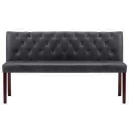 vidaXL Bankje 148,5 cm kunstsuède grijs