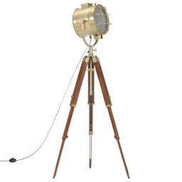 vidaXL Vloerlamp driepoot 165 cm massief mangohout