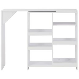 vidaXL Bartafel met verplaatsbaar schap 138x39x110 cm wit