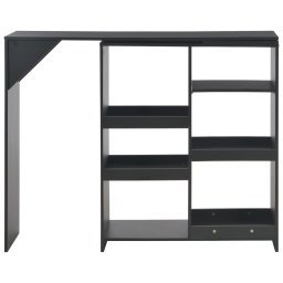 vidaXL Bartafel met verplaatsbaar schap 138x39x110 cm zwart