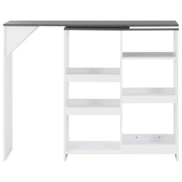 vidaXL Bartafel met verplaatsbaar schap 138x39x110 cm wit