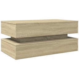 vidaXL Salontafel met LED-verlichting 90x50x40 cm sonoma eikenkleurig