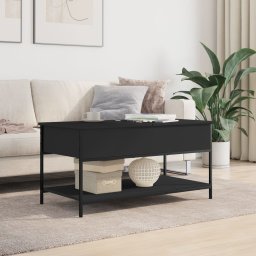 vidaXL Salontafel 100x50x50 cm bewerkt hout en metaal zwart